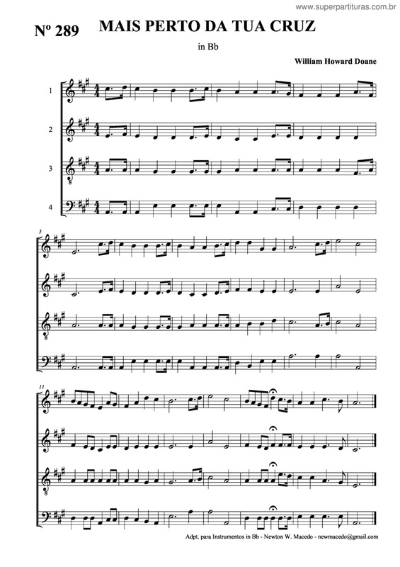 Partitura da música Mais Perto Da Tua Cruz v.3