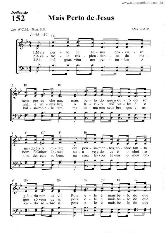 Partitura da música Mais Perto De Jesus v.3