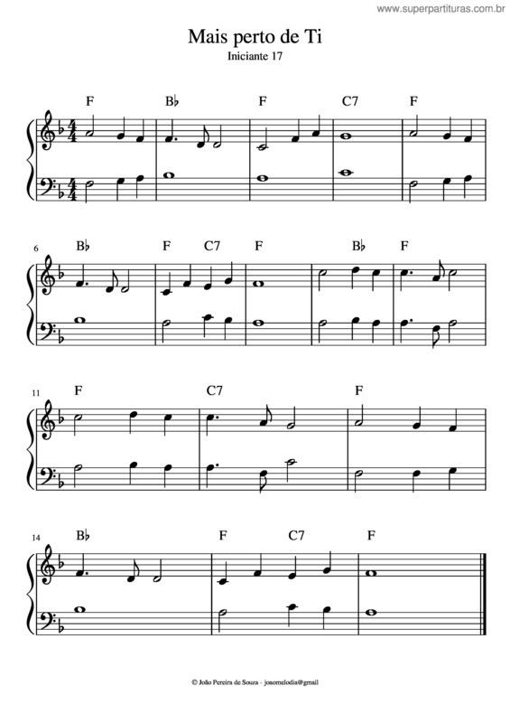 Partitura da música Mais Perto De Ti