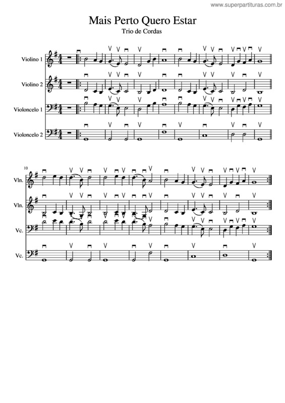 Partitura da música Mais Perto Quero Estar v.13