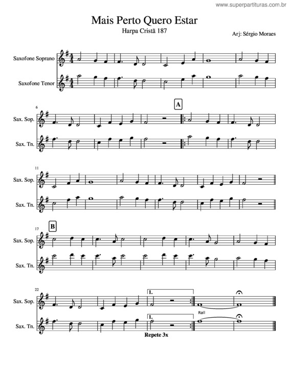 Partitura da música Mais Perto Quero Estar v.14