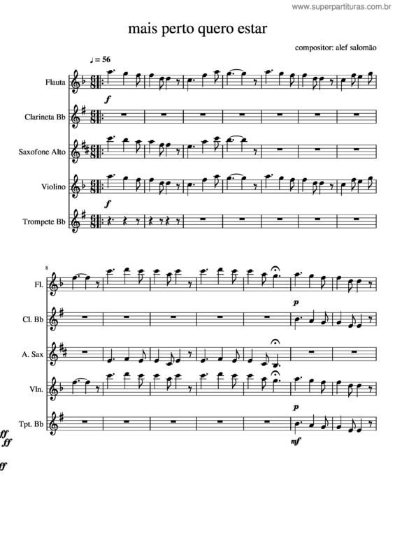 Partitura da música Mais Perto Quero Estar v.15