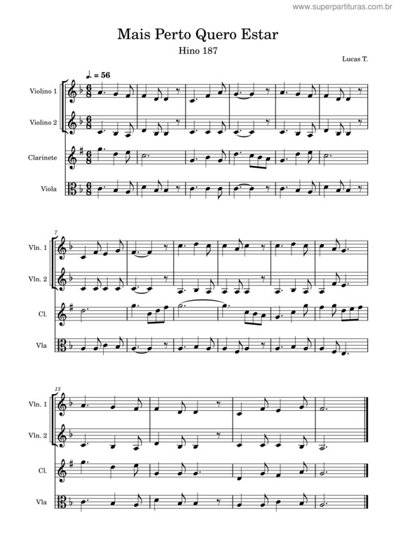 Partitura da música Mais Perto Quero Estar v.22