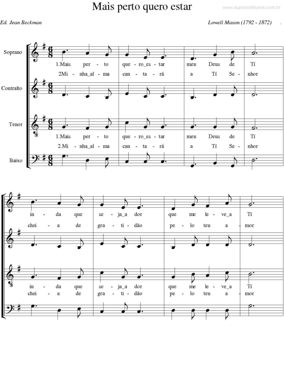 Partitura da música Mais Perto Quero Estar v.3