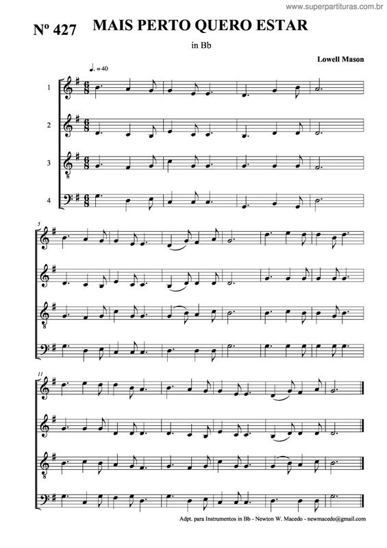 Partitura da música Mais Perto Quero Estar v.9