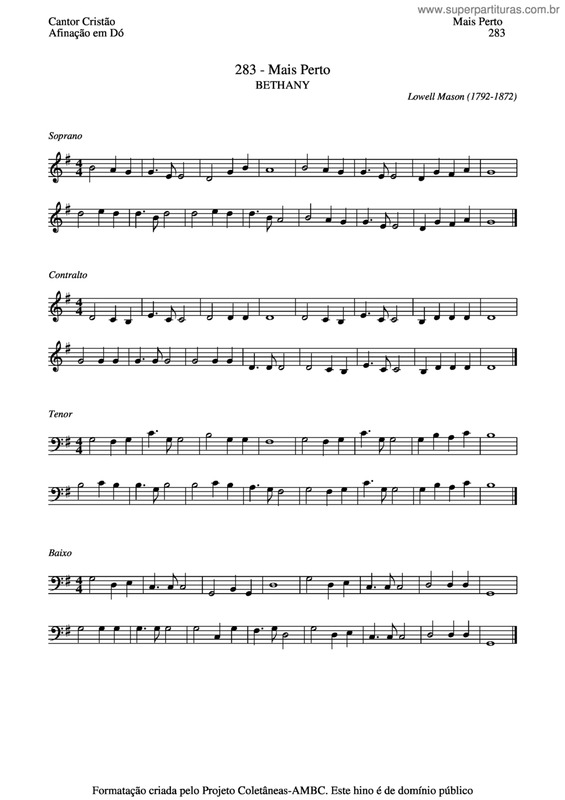 Partitura da música Mais Perto v.2