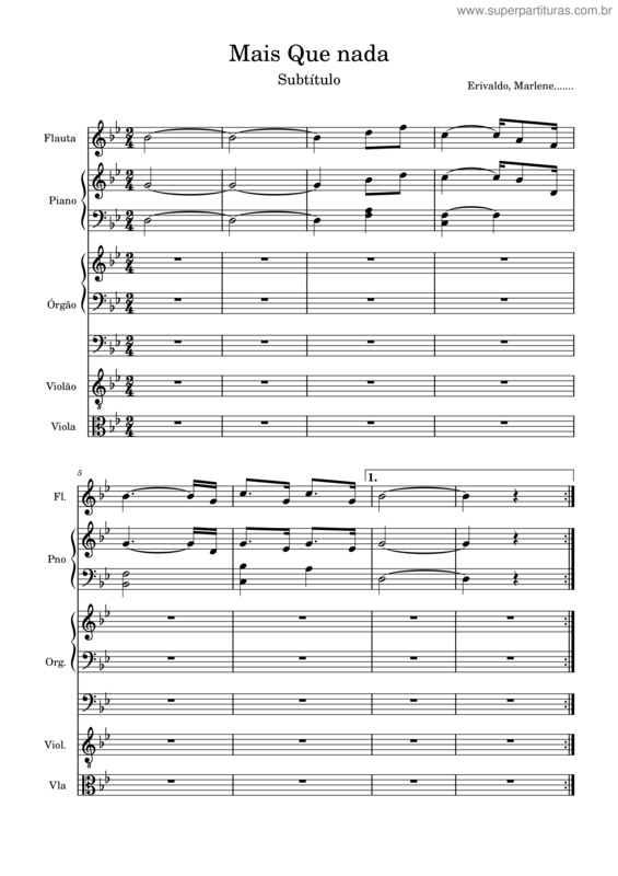 Partitura da música Mais Que Nada v.2