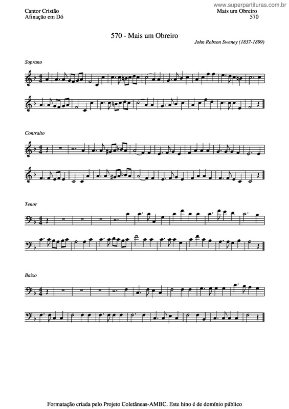 Partitura da música Mais Um Obreiro v.2