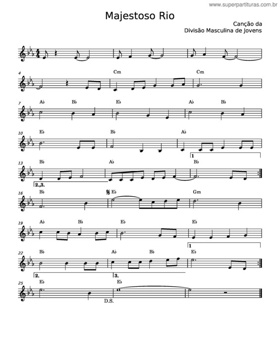 Partitura da música Majestoso Rio – Misc Unsigned Bands