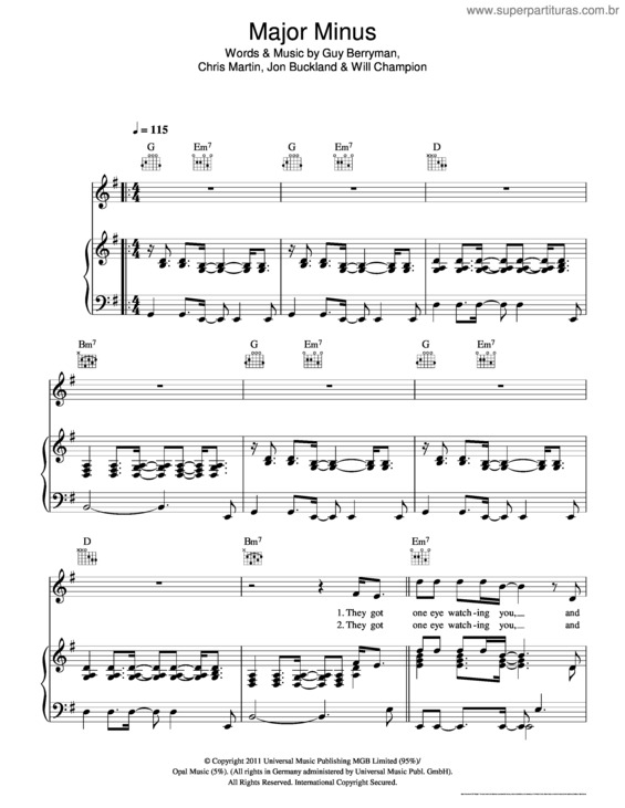 Partitura da música Major Minus v.2