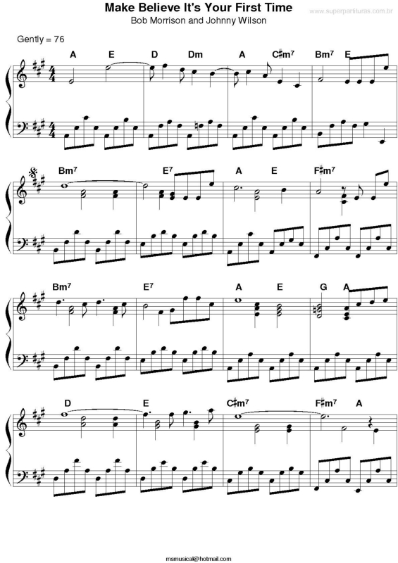 Partitura da música Make Believe It`s Your First Time