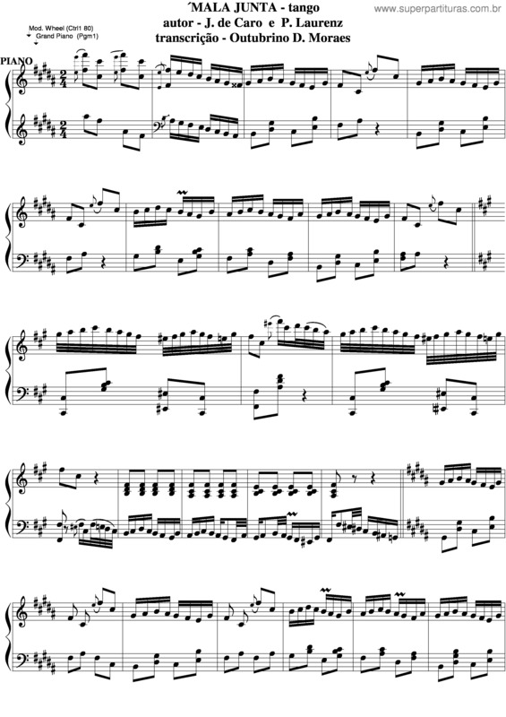 Partitura da música Mala Junta