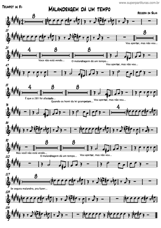 Partitura da música Malandragem Dá Um Tempo v.2