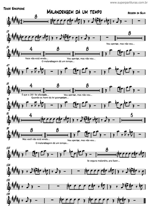 Partitura da música Malandragem Dá Um Tempo v.3