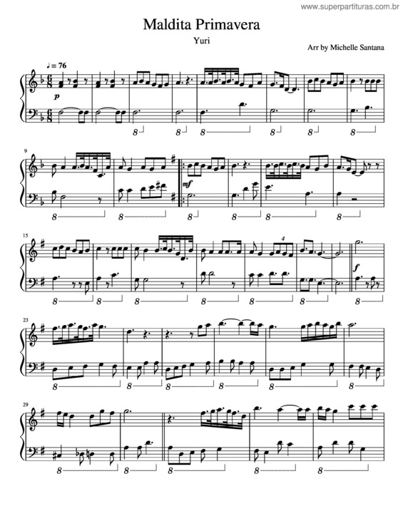 Partitura da música Maldita Primavera