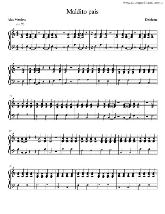Partitura da música Maldito Pais