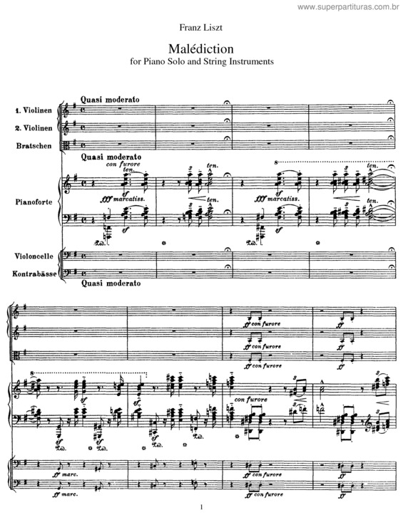 Partitura da música Malediction