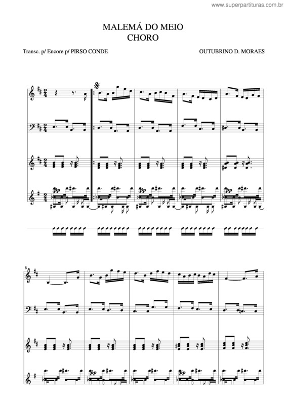 Partitura da música Malemá Do Meio