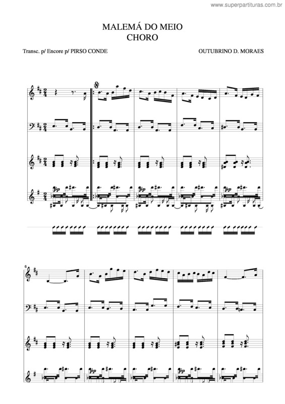 Partitura da música Malemá Do Meio