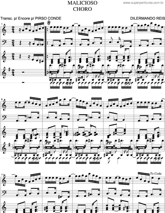 Partitura da música Malicioso v.2