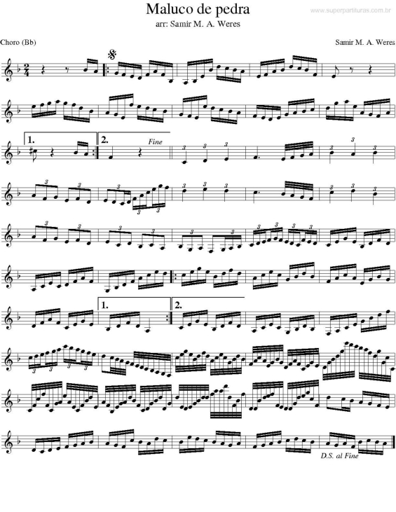 Partitura da música Maluco de Pedra