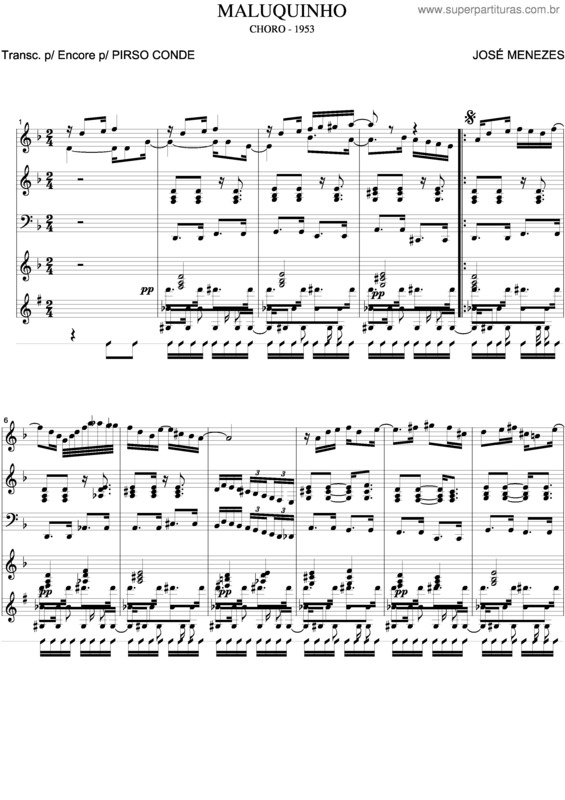 Partitura da música Maluquinho v.2