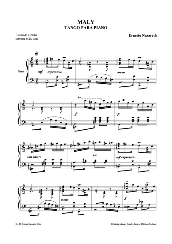 Partitura da música Maly v.3