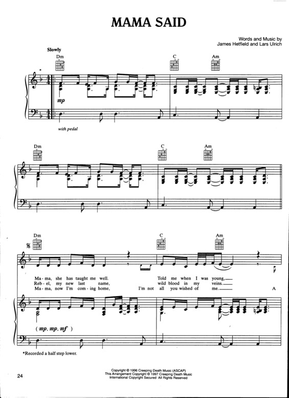 Partitura da música Mama Said