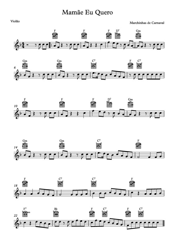 Partitura da música Mamãe Eu Quero v.10