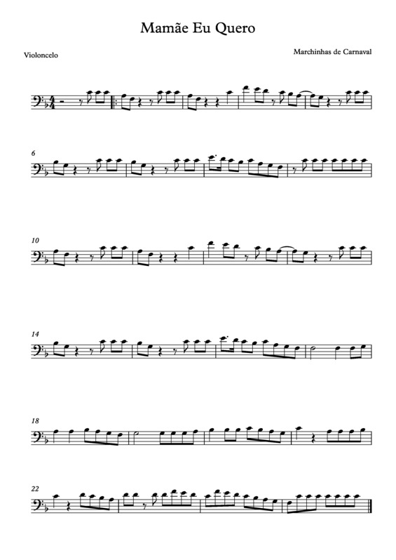 Partitura da música Mamãe Eu Quero v.12