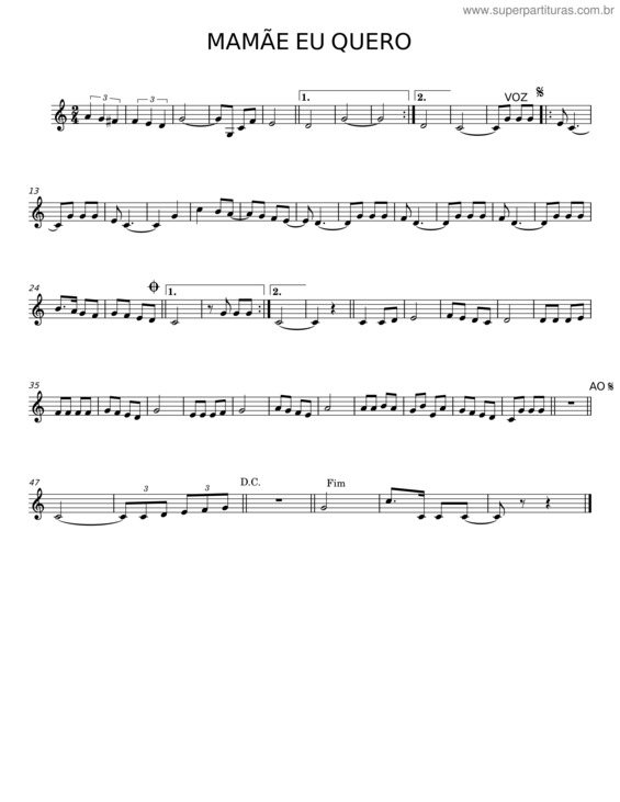 Partitura da música Mamãe Eu Quero v.16
