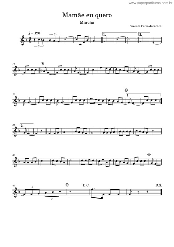 Partitura da música Mamãe Eu Quero v.17