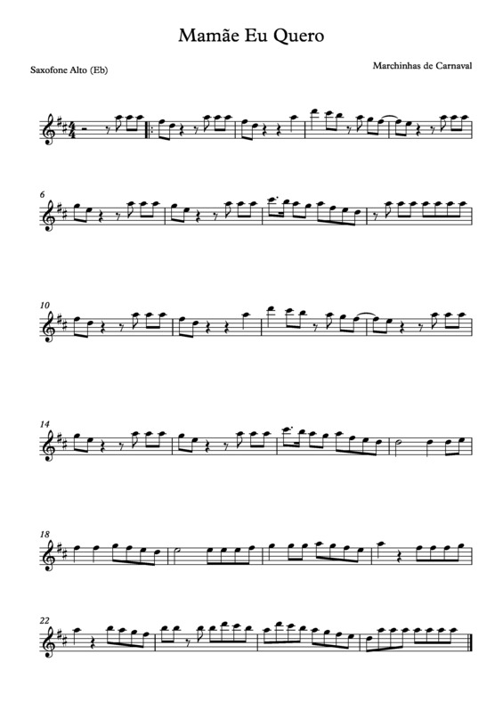 Partitura da música Mamãe Eu Quero v.6