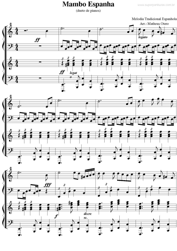 Partitura da música Mambo Espanha