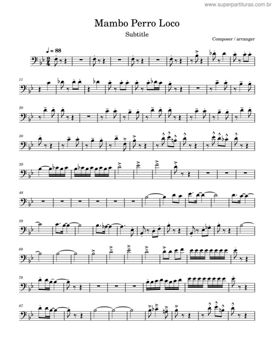 Partitura da música Mambo Perro Loco