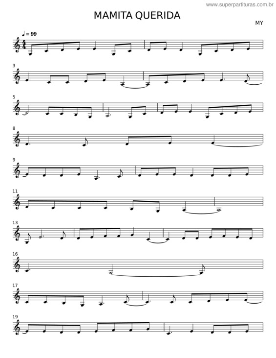 Partitura da música Mamita Querida – My