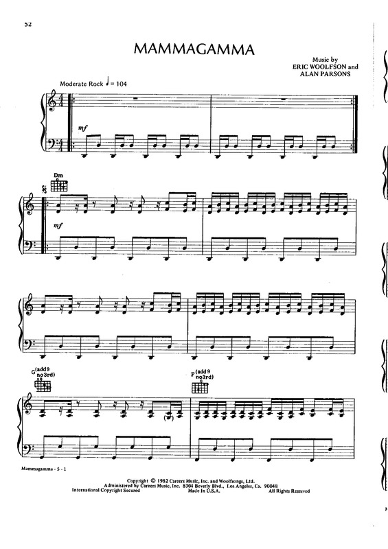 Partitura da música Mammagamma