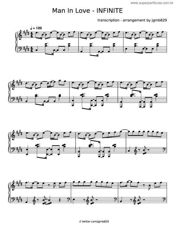 Partitura da música Man In Love – Infinite