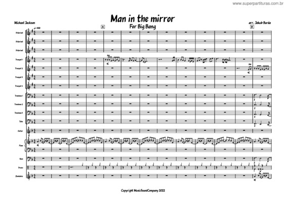 Partitura da música Man In The Mirror – Michael Jackson/Arr. Jakub Burda