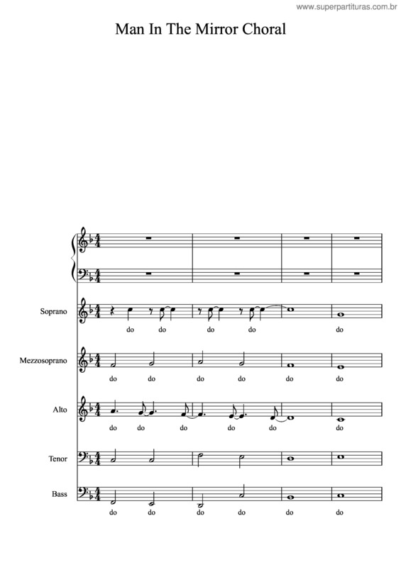 Partitura da música Man In The Mirror Choral Arrangement