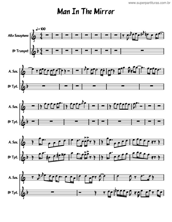Partitura da música Man In The Mirror v.8