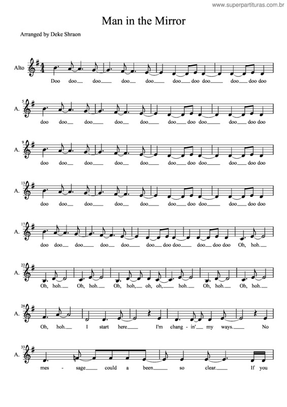 Partitura da música Man In The Mirror v.9