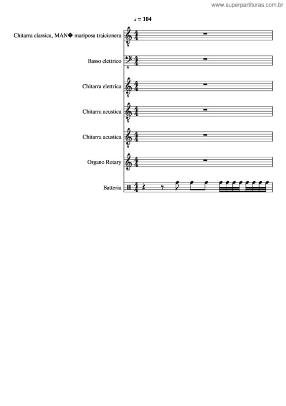 Partitura da música Mana Mariposa Traicionera