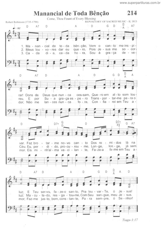 Partitura da música Manancial De Toda Bênção