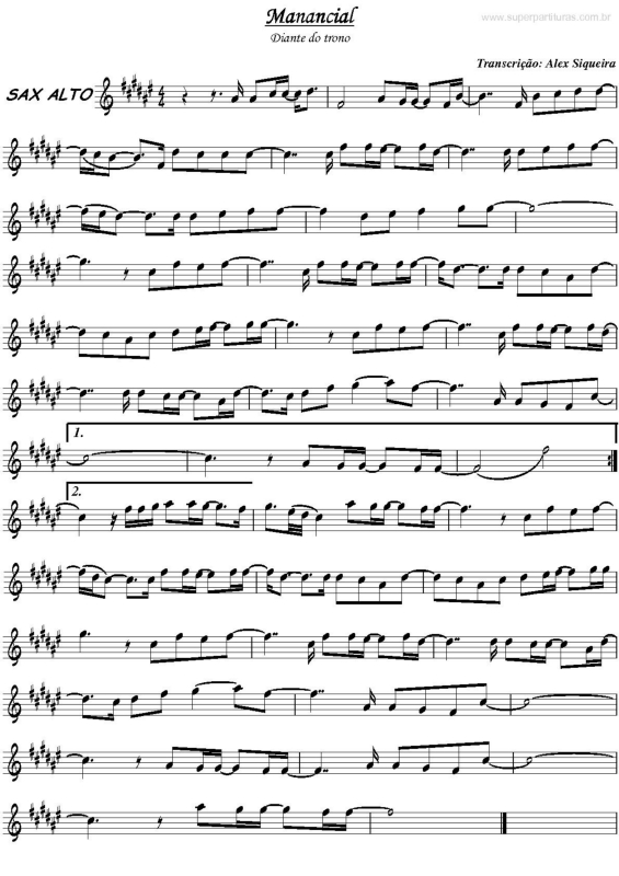 Partitura da música Manancial