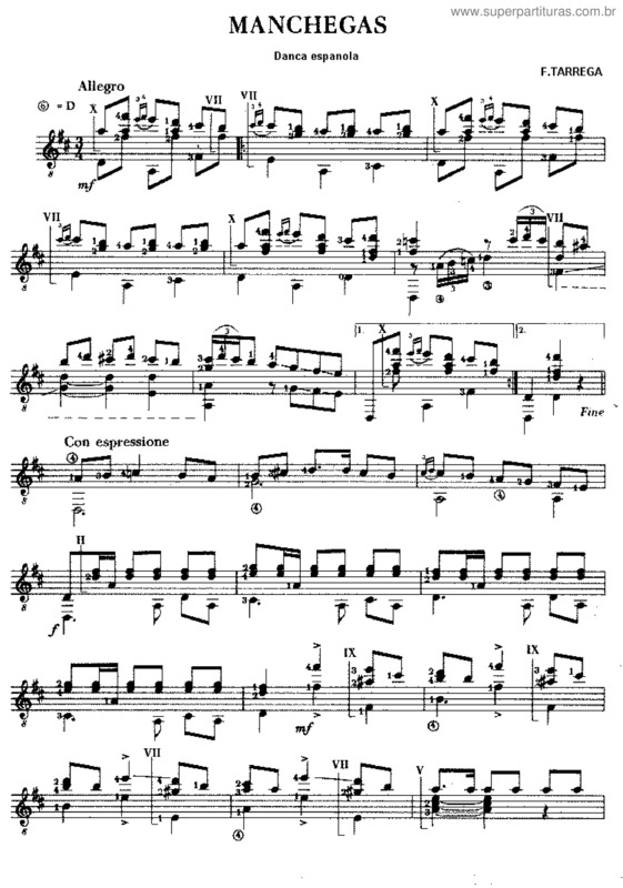 Partitura da música Manchegas