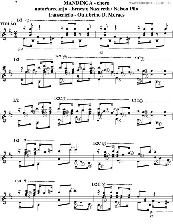 Partitura da música Mandinga v.3