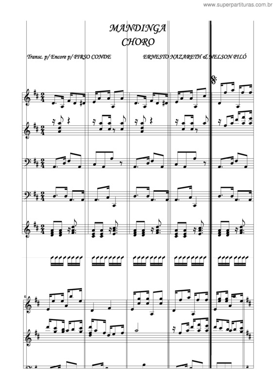 Partitura da música Mandinga