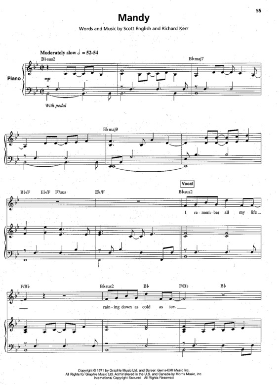 Partitura da música Mandy v.3