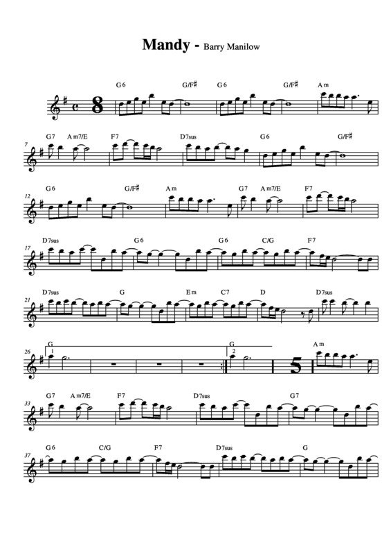 Partitura da música Mandy v.4